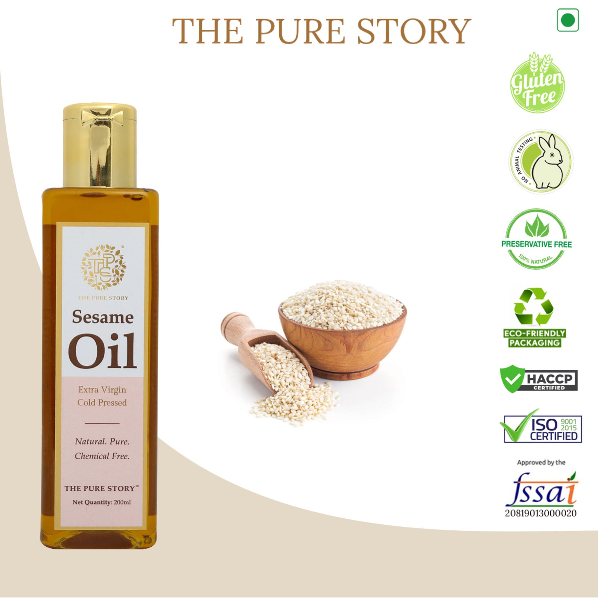 The Pure Story Natural Cold Pressed Oil for Hair & Skin with Seasame