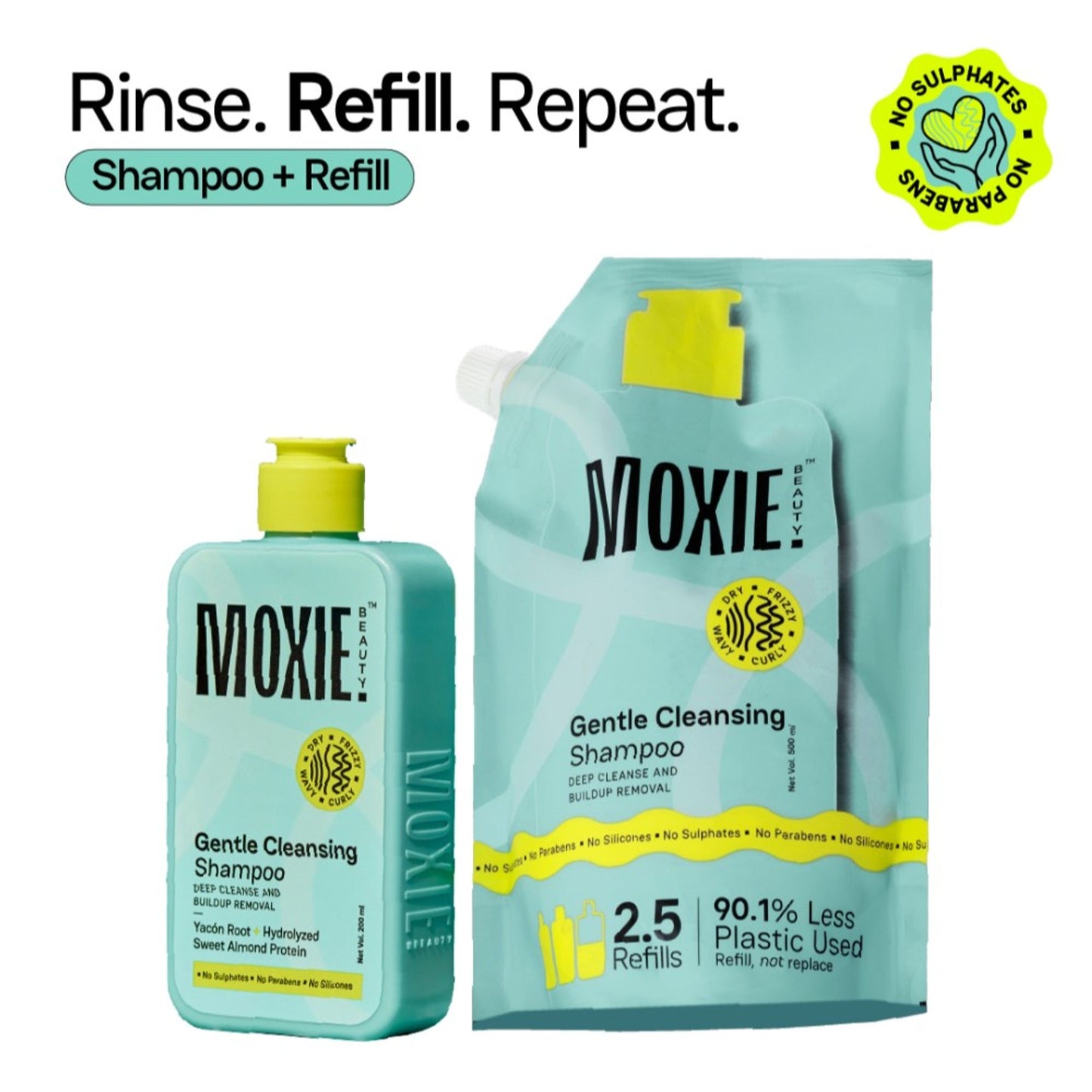 Moxie Beauty Gentle Cleansing Sulphate Free Shampoo For Dry & Frizzy Hair
