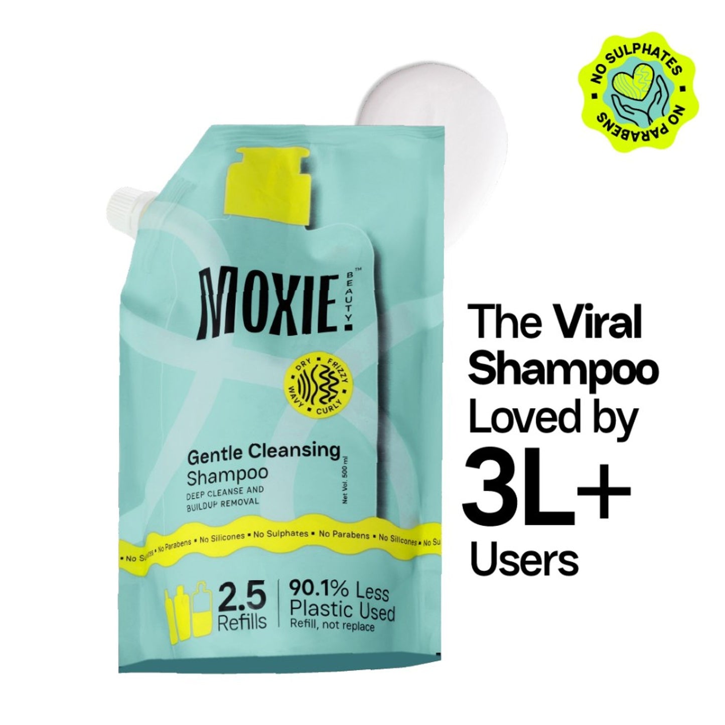 Moxie Beauty Gentle Cleansing Sulphate Free Shampoo For Dry & Frizzy Hair