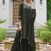 Indyancart IE Ethnic Motifs Embroidered Sequinned Kurta With Sharara & Dupatta