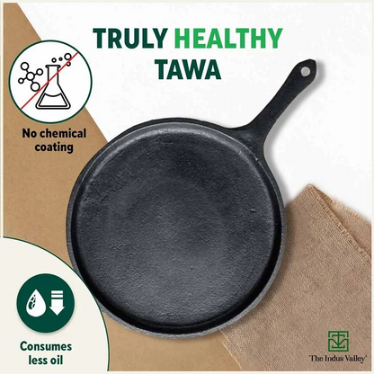 The Indus Valley CASTrong Cast Iron Cookware Set: Tawa+ Kadai (Wok model), Kitchen Set for Home, Pre-seasoned, 100% Pure, Toxin-free, Tadka Pan