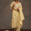 Indyancart IE Women Floral Embroidered Pure Cotton Kurta with Trousers & Dupatta