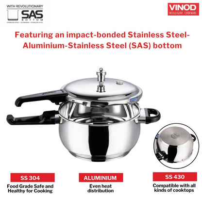 Vinod Splendid Plus Stainless Steel Outer Lid Pressure Cooker