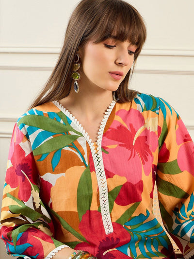 Indyancart IE Women Yellow Kurta Sets