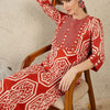 Dhiyona IE Women Printed Round Neck Cotton Top and Trousers Co-Ords