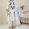 Dhiyona IE Floral Embroidered Thread Work Pure Cotton Kurta With Palazzos & Dupatta
