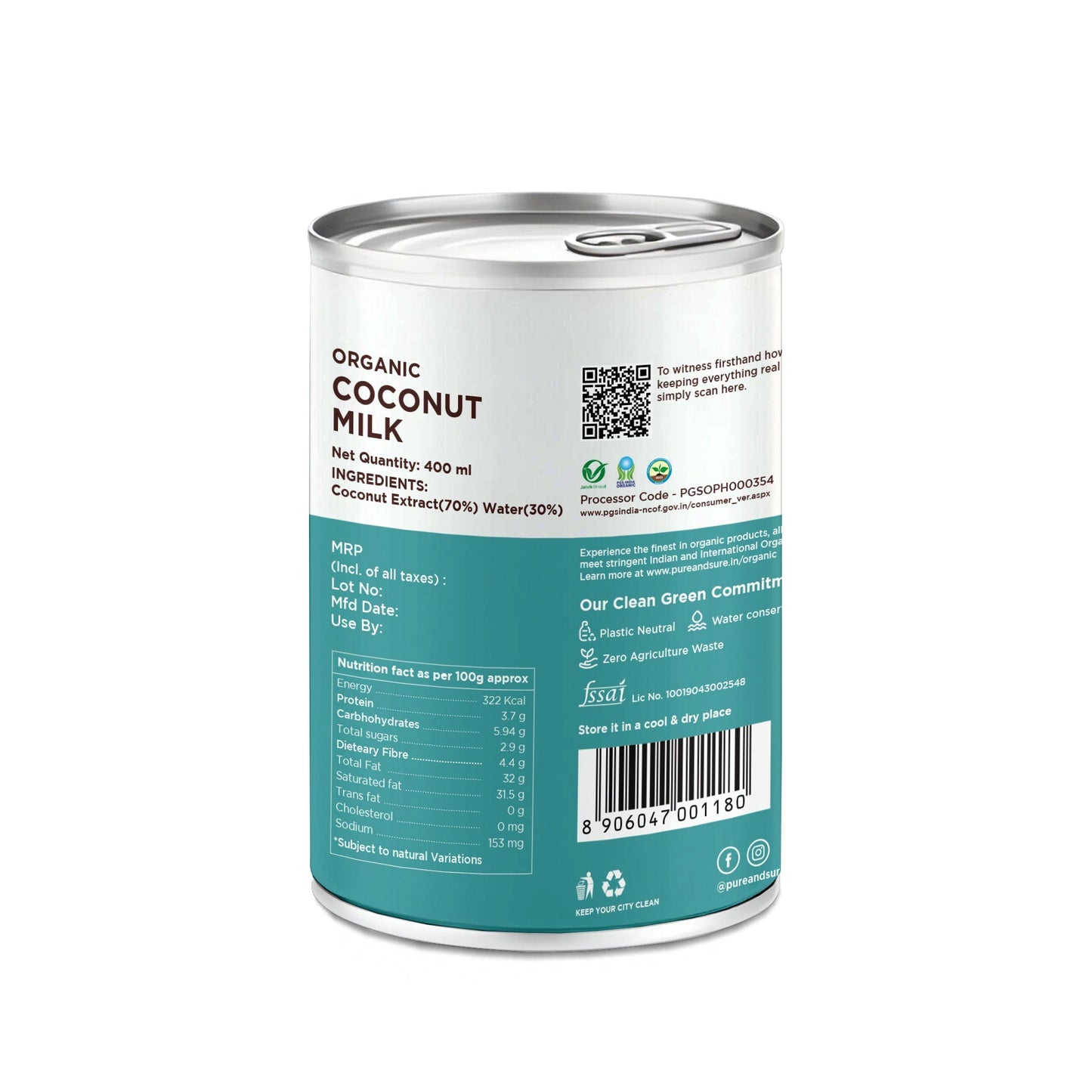 Pure & Sure Organic Coconut Milk