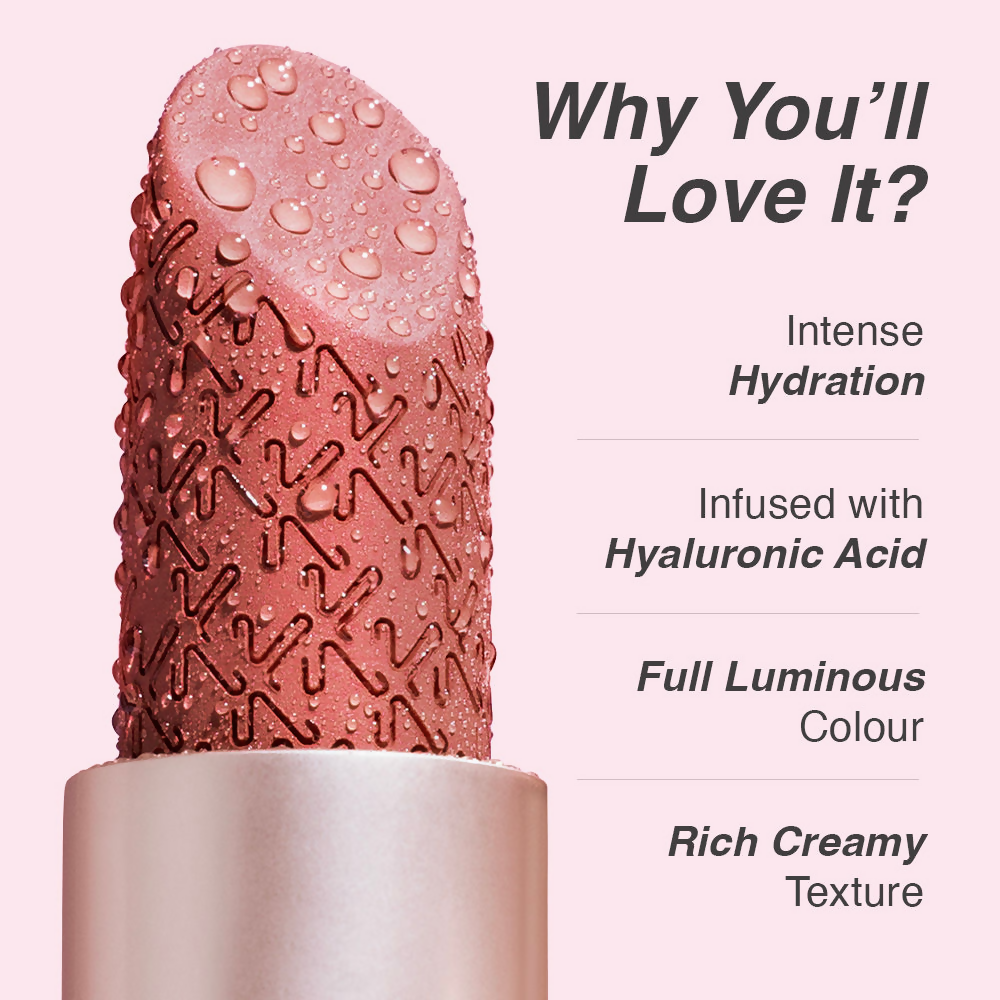 Kay Beauty Hydra Crème hydrating lipstick in shade Dreamer, featuring full coverage and hyaluronic acid for smooth lips.