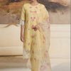 Indyancart IE Women Floral Embroidered Regular Thread Work Kurta with Trousers & With Dupatta
