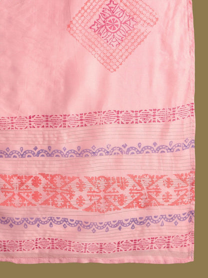 Indyancart IE Floral Embroidered Thread Work Straight Kurta with Trouser & Dupatta