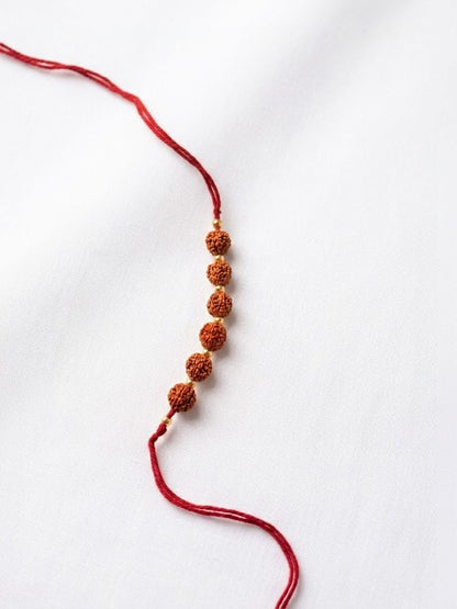 Anouk Religious Rudraksh Thread Rakhi With Roli Chawal Chandan Mishri