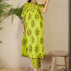 Dhiyona IE Women Ethnic Motifs Printed Cotton A-Line Kurta with Trousers