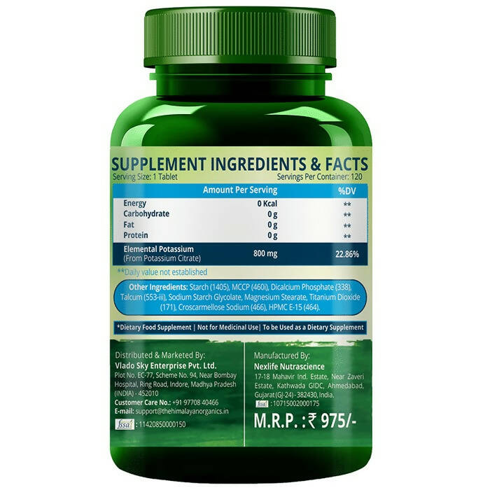 Himalayan Organics Potassium Citrate Tablets - Indyancart
