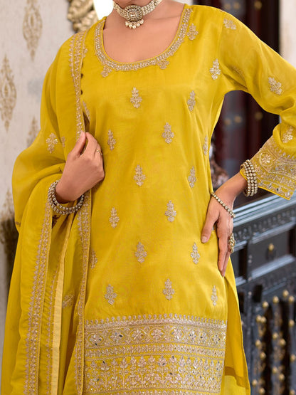 Indyancart IE Women Ethnic Motifs Embroidered Regular Kurta with Palazzos & With Dupatta
