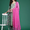 Indyancart IE Floral Printed Regular Pure Cotton Kurta with Trousers & Dupatta