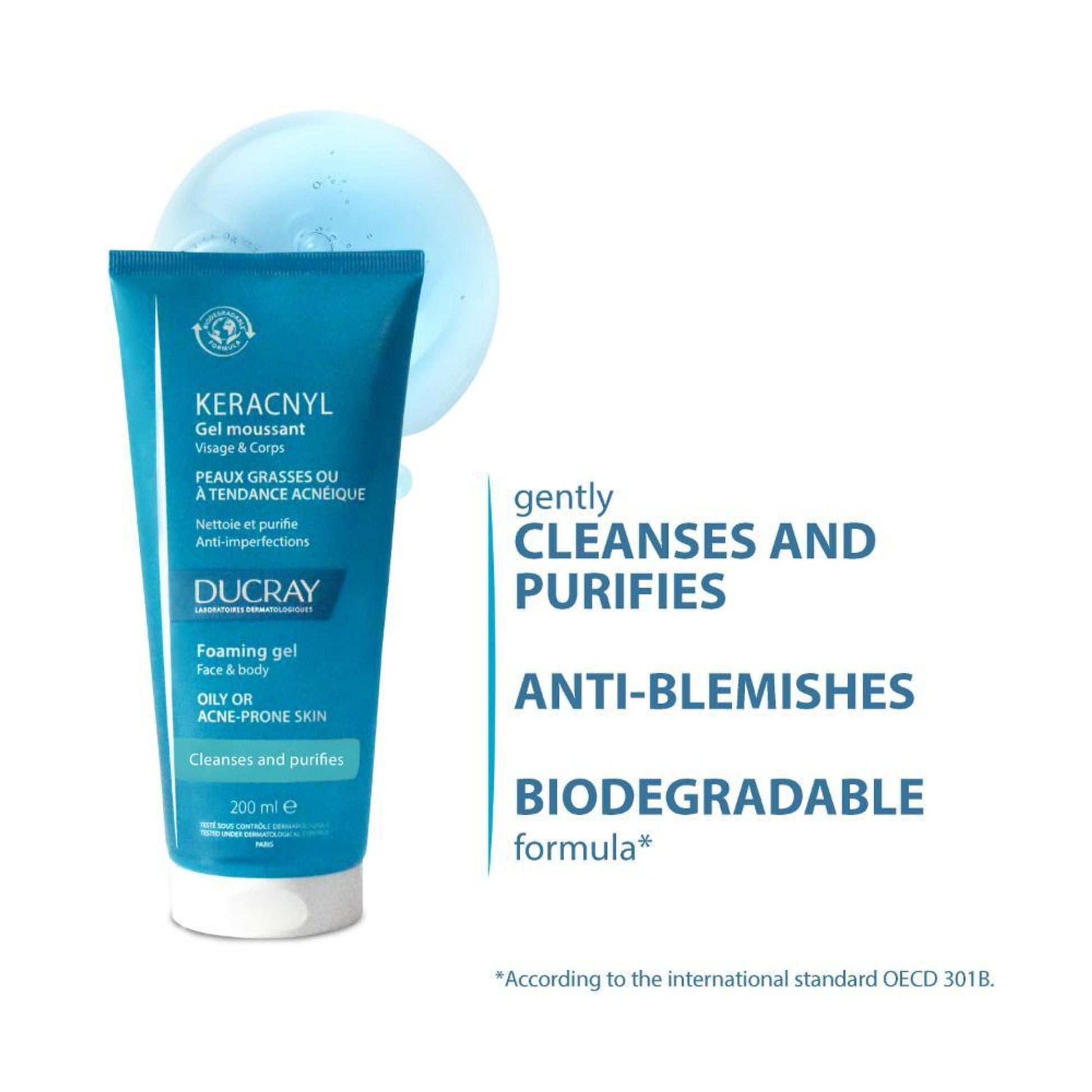 Ducray Keracnyl Foaming Gel Face & Body Wash