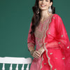 Dhiyona IE Ethnic Motifs Embroidered Sequinned Kurta With Trousers & Dupatta