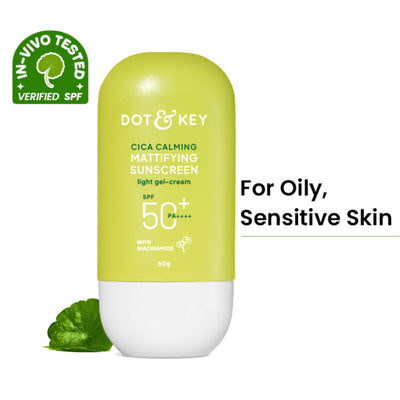Dot & Key Cica Calming Mattifying Sunscreen In-Vivo Tested SPF 50+ PA++++, With Niacinamide