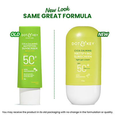 Dot & Key Cica Calming Mattifying Sunscreen In-Vivo Tested SPF 50+ PA++++, With Niacinamide