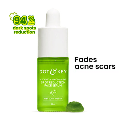 Dot & Key Niacinamide + Cica face serum for oily, acne-prone skin with dark spots reduction, showing the serum bottle and packaging.