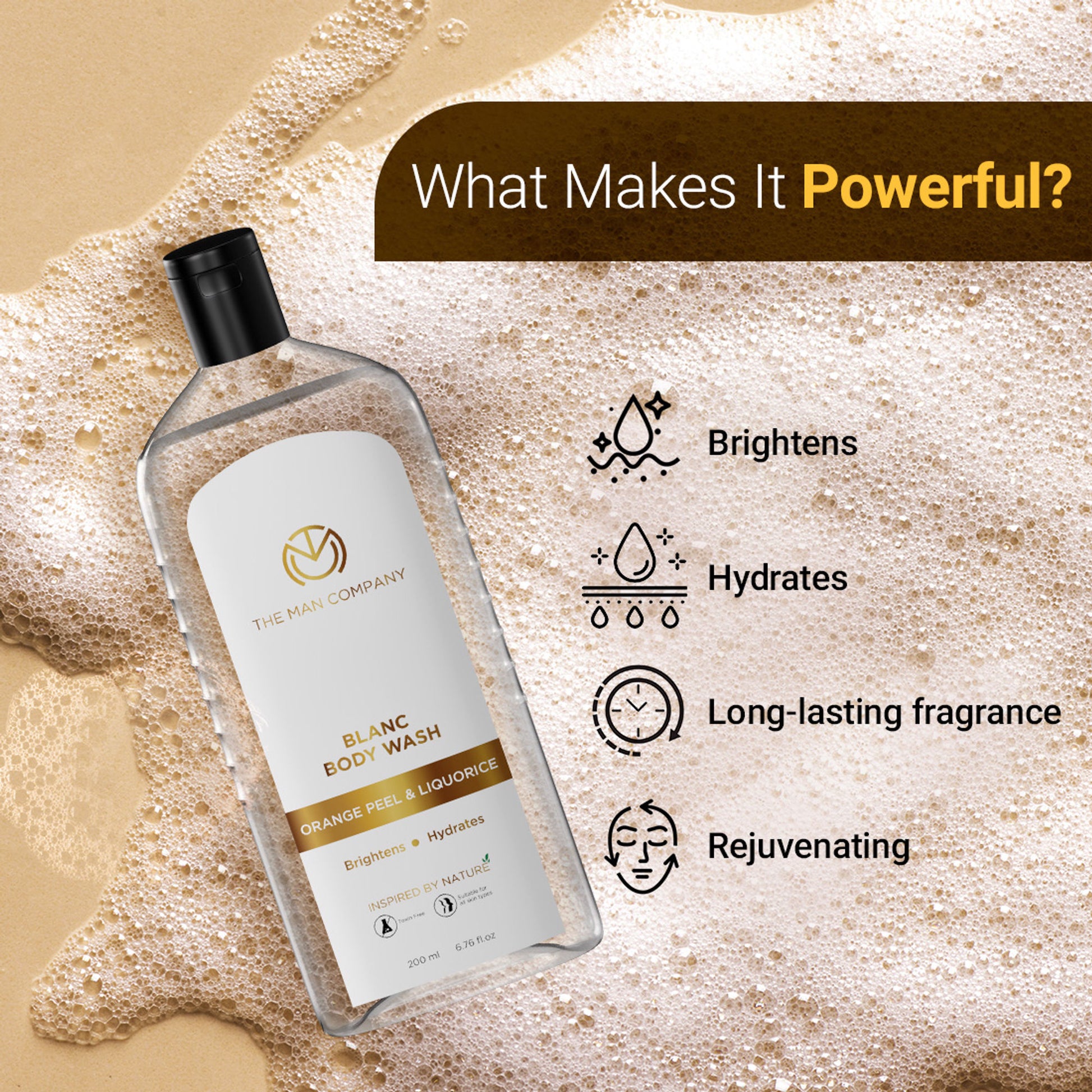 The Man Company Blanc Body Wash for Skin Brightening & Hydration