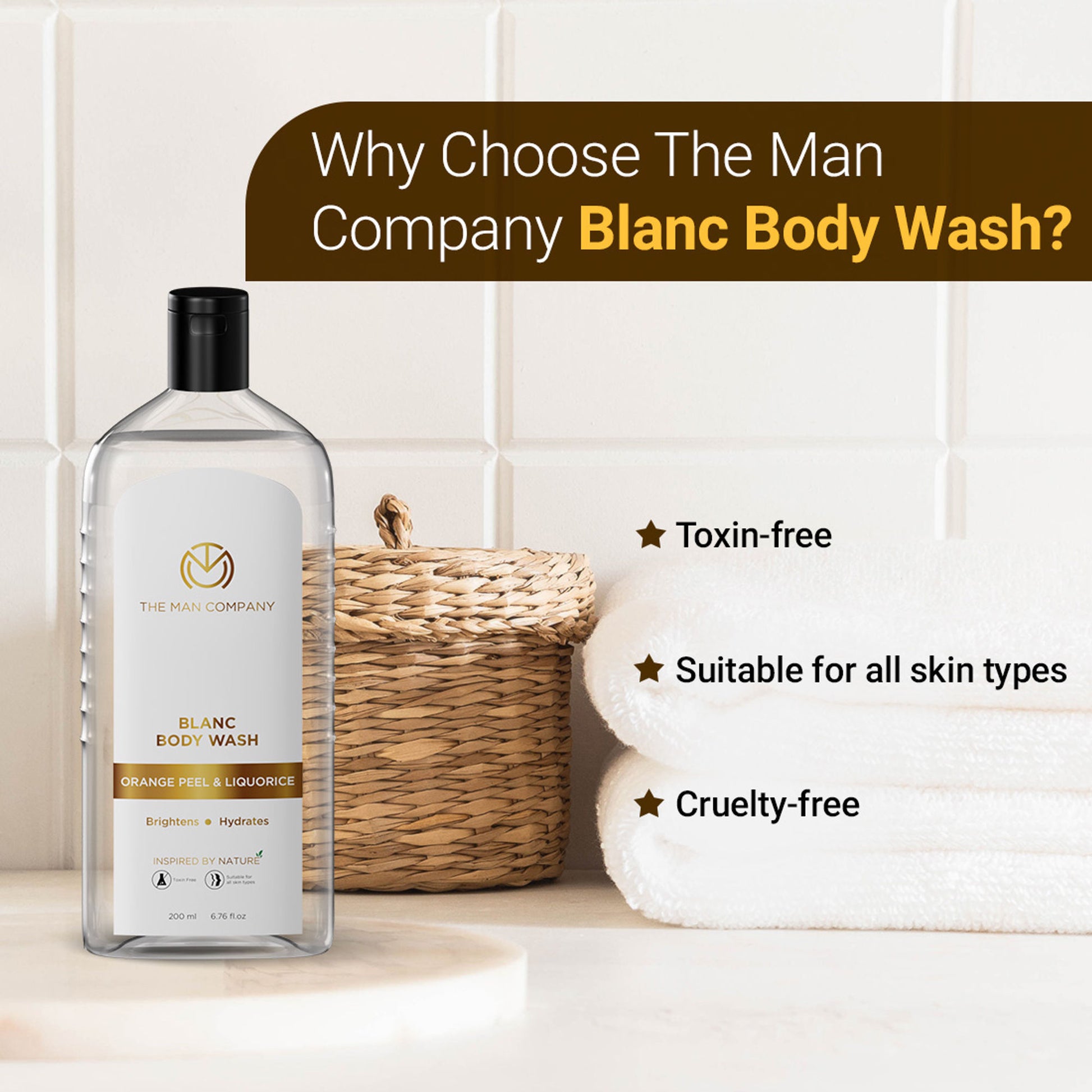 The Man Company Blanc Body Wash for Skin Brightening & Hydration