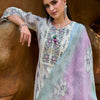Indyancart IE Floral Printed Regular Thread Work Pure Cotton Kurta with Trousers & With Dupatta