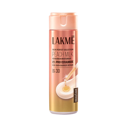 Lakmé Peach Moisturiser with SPF 30 & Ceramide, UV Defense & Barrier Repair, All Skin Types