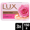 LUX Soft Glow Rose & Vitamin E Soap Bar (Pack of 3) Moisturizing Bathing Soap