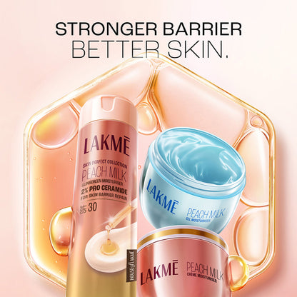 Lakmé Peach Moisturiser with SPF 30 & Ceramide, UV Defense & Barrier Repair, All Skin Types