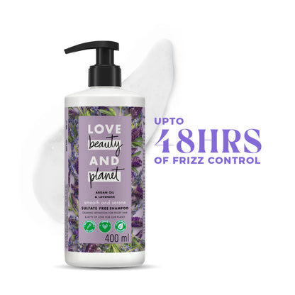 Love Beauty & Planet Argan Oil And Lavender Sulphate Free Shampoo For Dry & Frizzy Hair