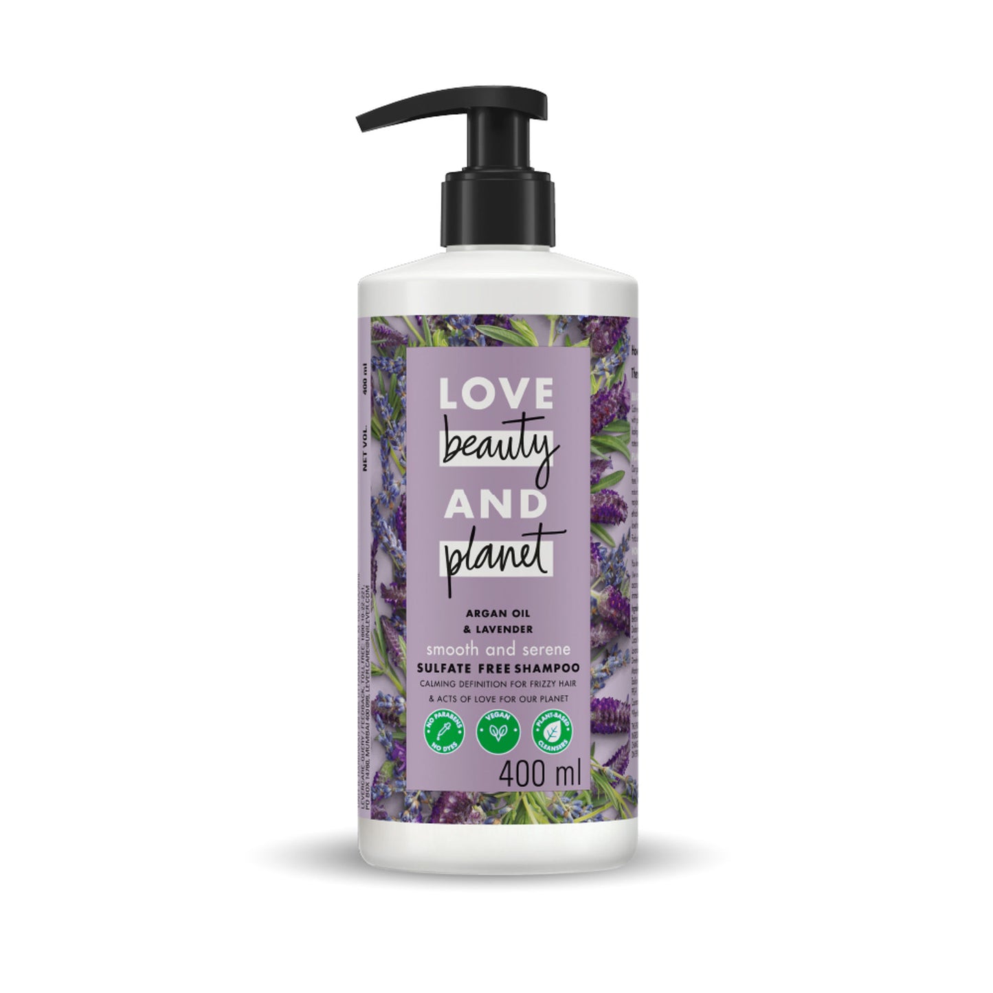 Love Beauty & Planet Argan Oil And Lavender Sulphate Free Shampoo For Dry & Frizzy Hair