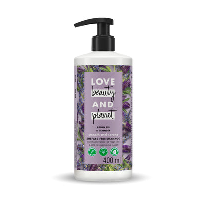 Love Beauty & Planet Argan Oil And Lavender Sulphate Free Shampoo For Dry & Frizzy Hair