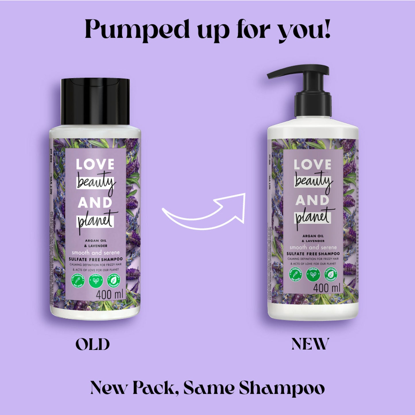 Love Beauty & Planet Argan Oil And Lavender Sulphate Free Shampoo For Dry & Frizzy Hair