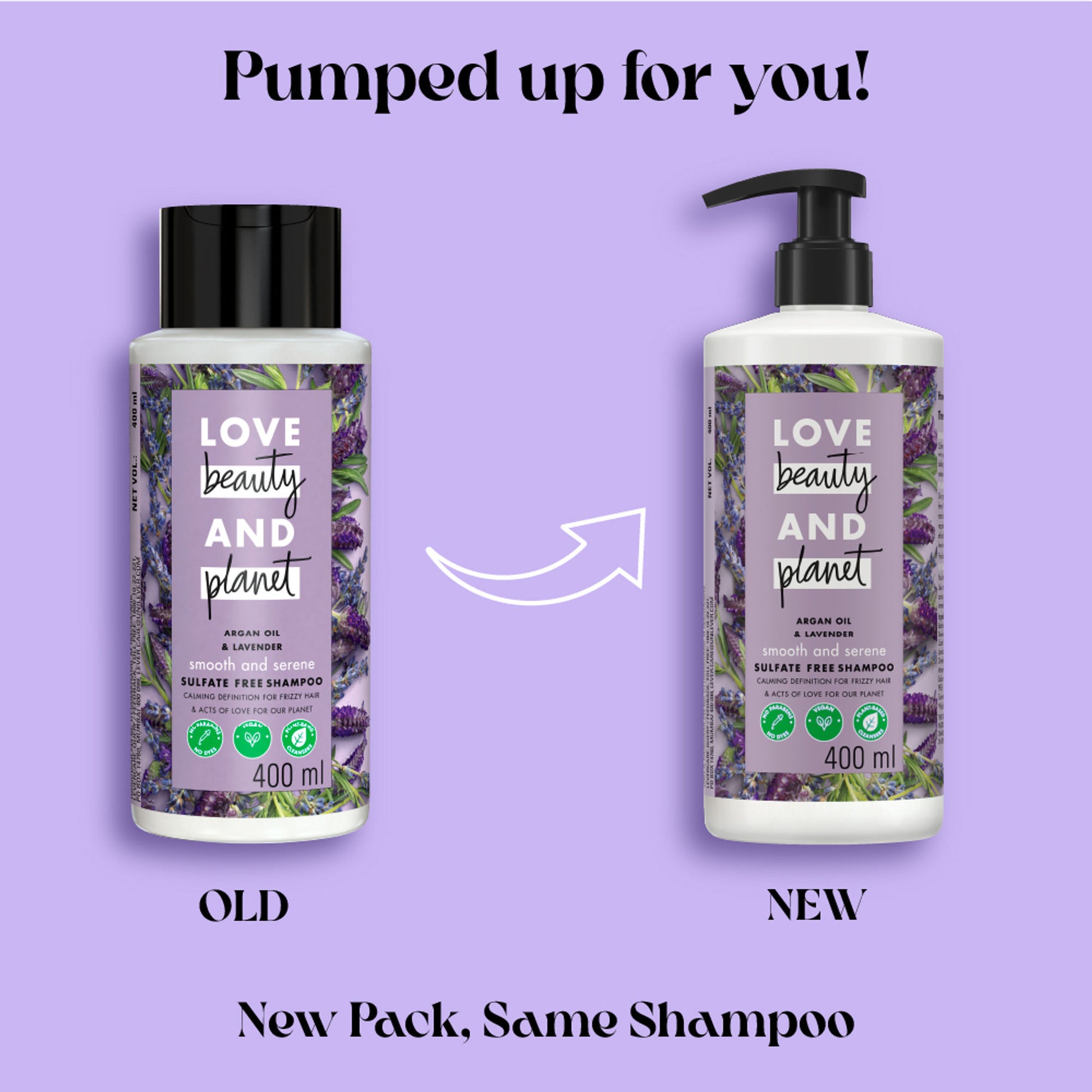 Love Beauty & Planet Argan Oil And Lavender Sulphate Free Shampoo For Dry & Frizzy Hair