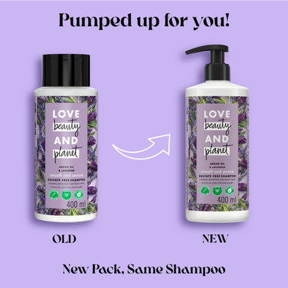 Love Beauty & Planet Argan Oil And Lavender Sulphate Free Shampoo For Dry & Frizzy Hair
