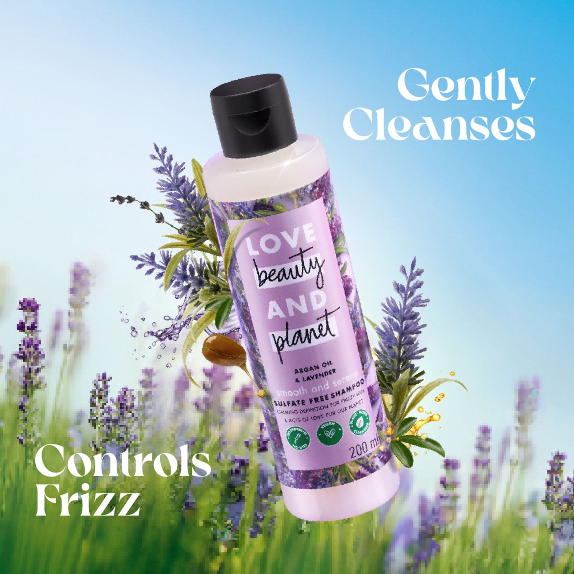 Love Beauty & Planet Argan Oil And Lavender Sulphate Free Shampoo For Dry & Frizzy Hair