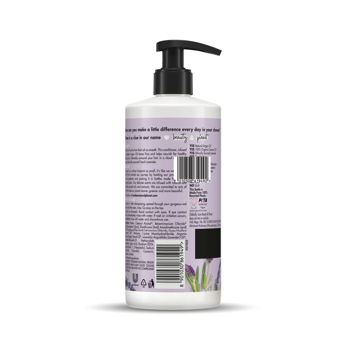 Love Beauty & Planet Argan Oil And Lavender Sulphate Free Conditioner For Dry & Frizzy Hair