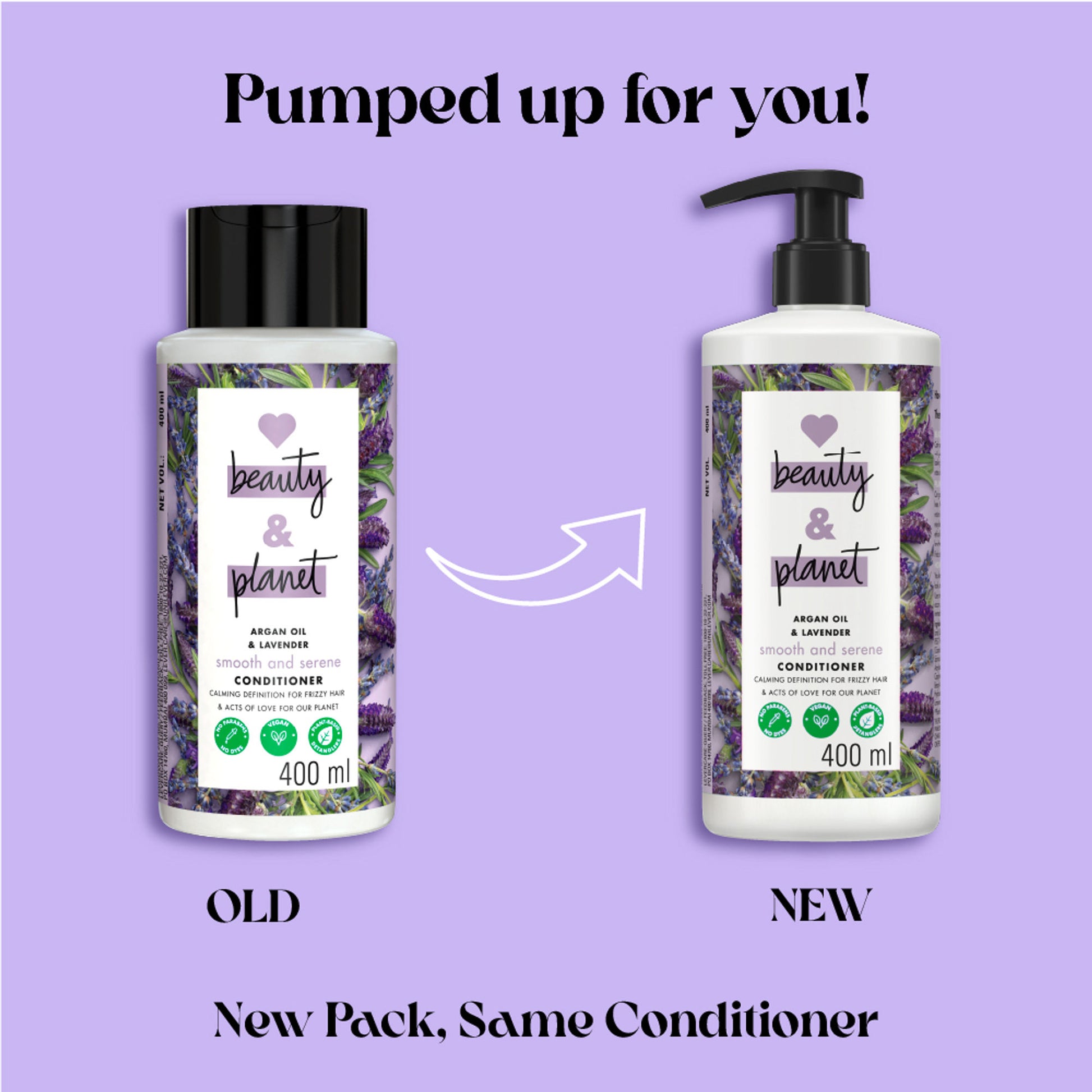 Love Beauty & Planet Argan Oil And Lavender Sulphate Free Conditioner For Dry & Frizzy Hair