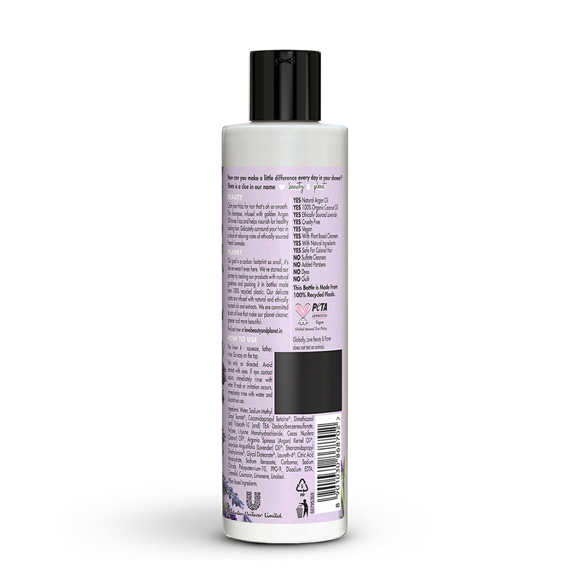 Love Beauty & Planet Argan Oil And Lavender Sulphate Free Shampoo For Dry & Frizzy Hair