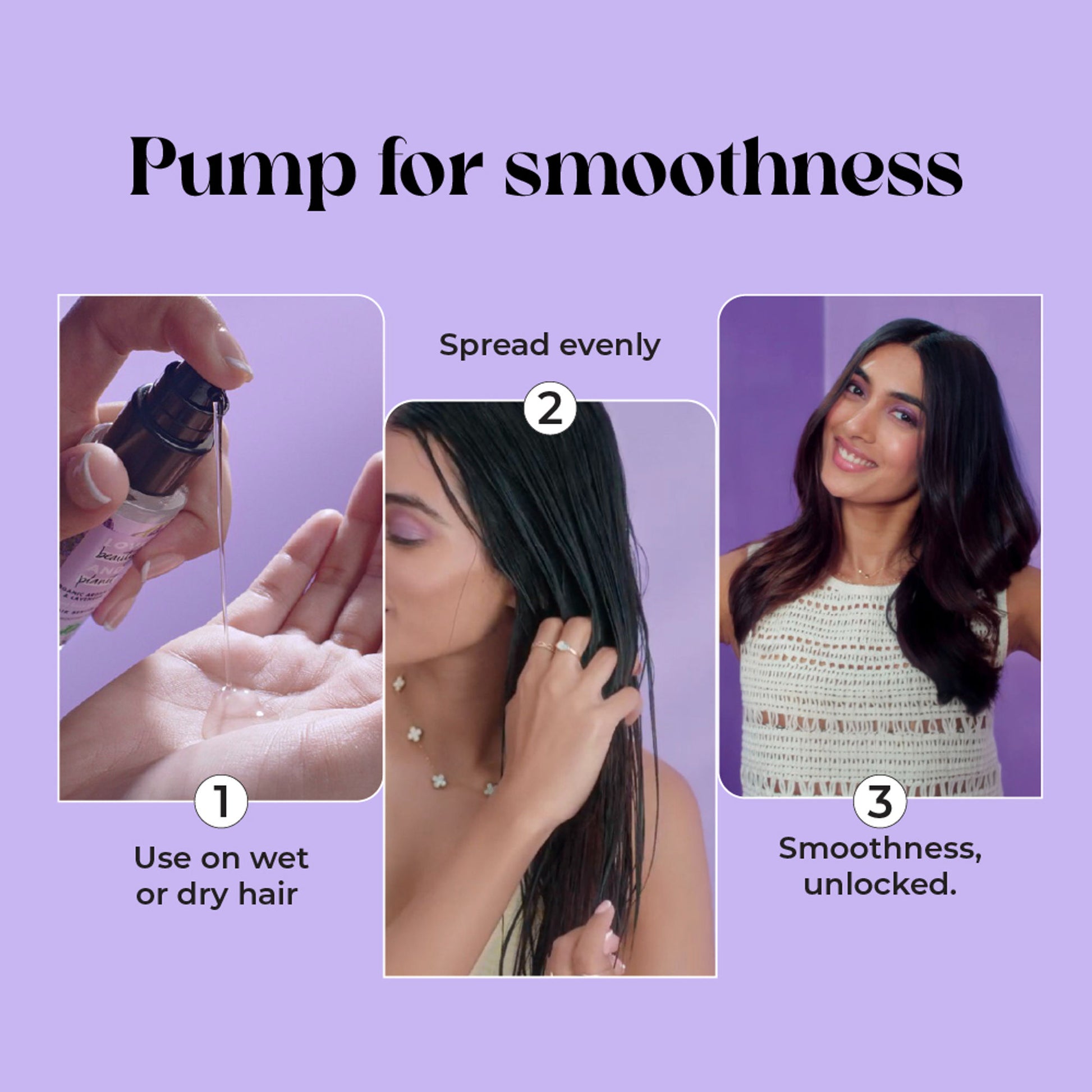 Love Beauty & Planet Argan Oil & Lavender Hair Serum For Smooth Frizz-Free Hair