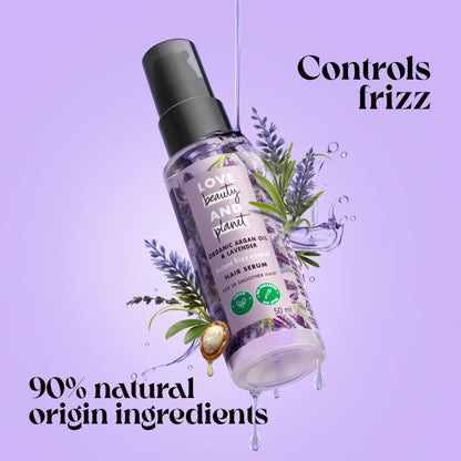 Love Beauty & Planet Argan Oil & Lavender Hair Serum For Smooth Frizz-Free Hair