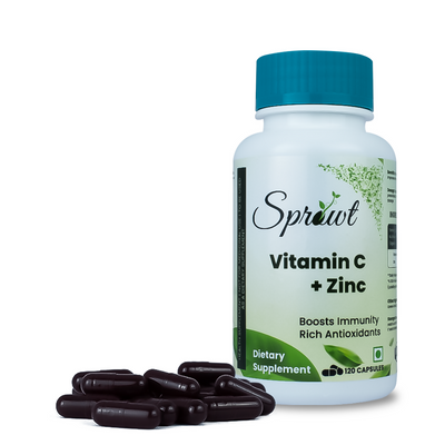 Sprowt Plant Based Vitamin C + Zinc Capsules