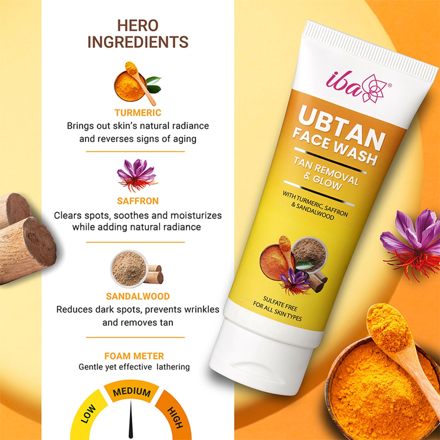 IBA Ubtan Face Wash Tan Removal & Glow