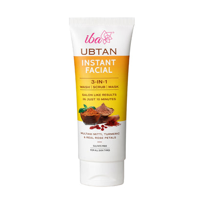 IBA Ubtan Instant Facial 3 In 1 Wash, Scrub & Mask For All Skin