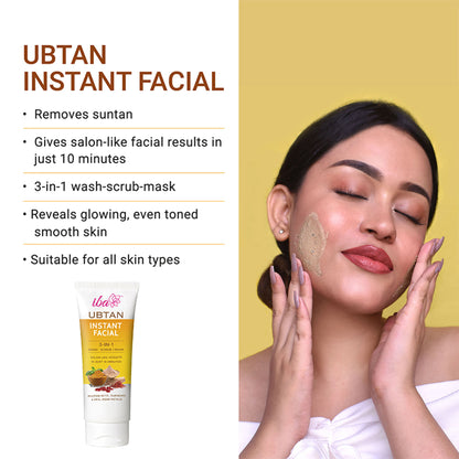 IBA Ubtan Instant Facial 3 In 1 Wash, Scrub & Mask For All Skin