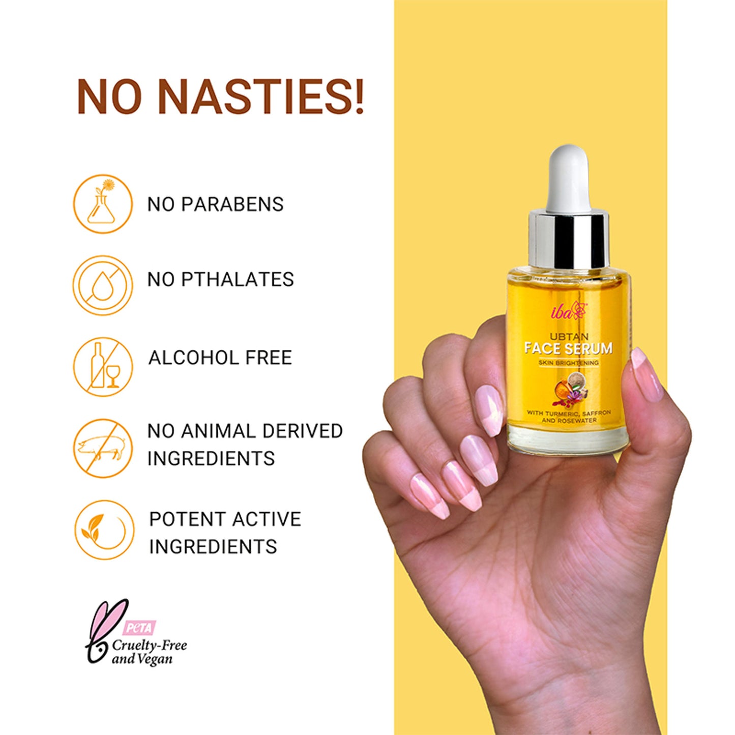IBA Ubtan Face Serum With Turmeric, Saffron & Rosewater For Skin Brightening