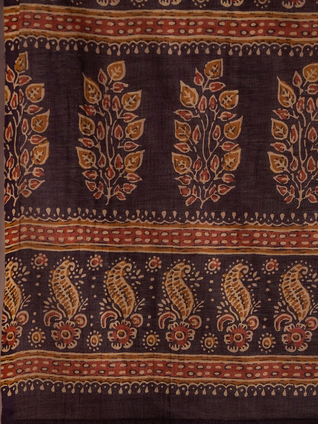Indyancart IE Floral Printed Pure Cotton Straight Kurta with Trousers & Dupatta
