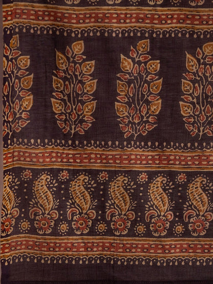 Indyancart IE Floral Printed Pure Cotton Straight Kurta with Trousers & Dupatta