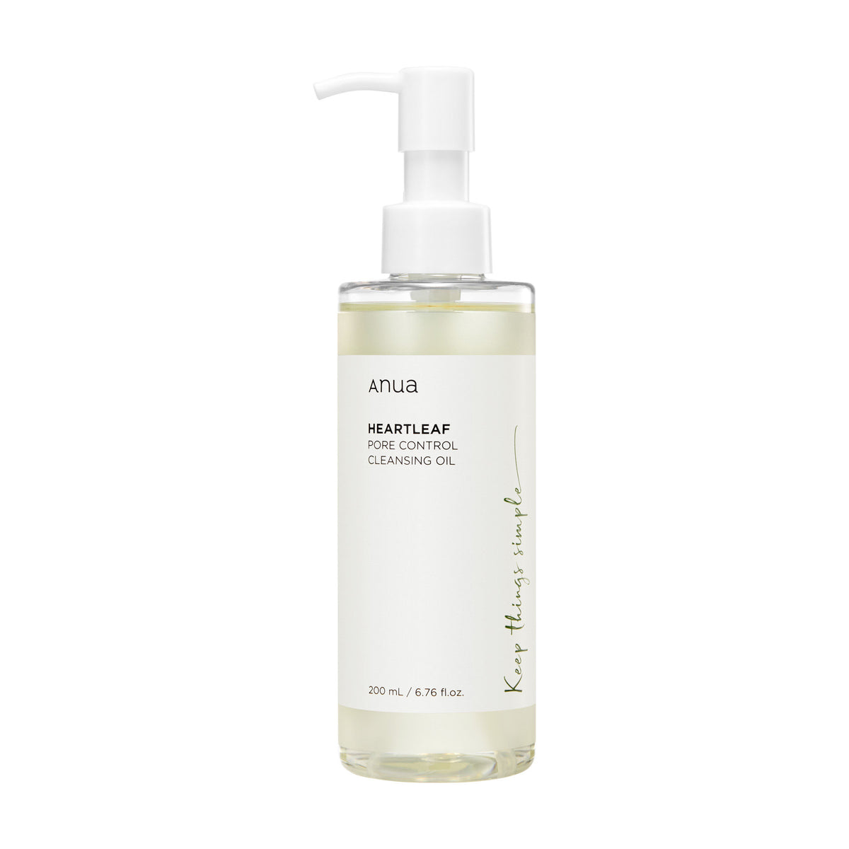 Anua Heartleaf Pore Control Cleansing Oil removing makeup, excess sebum, blackheads, and unclogging pores.